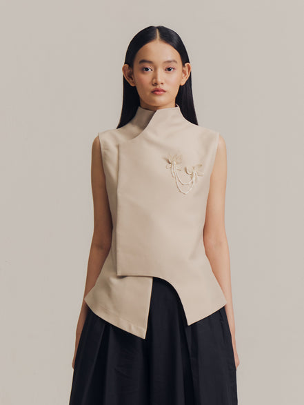 Suri Sleeveless Top in Bone