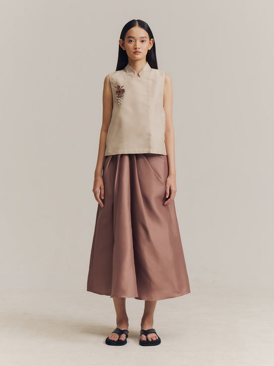 Aru Top in Bone