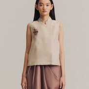 Aru Top in Bone