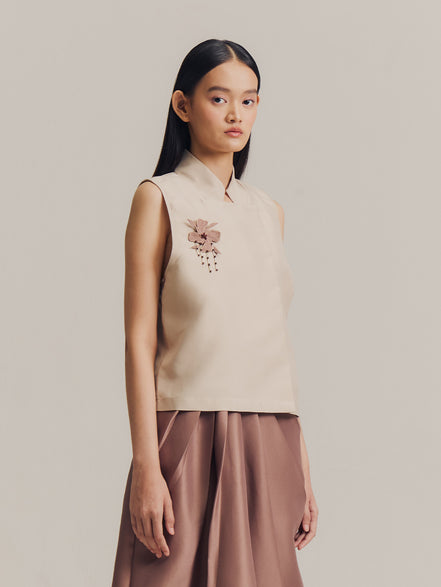 Aru Top in Bone