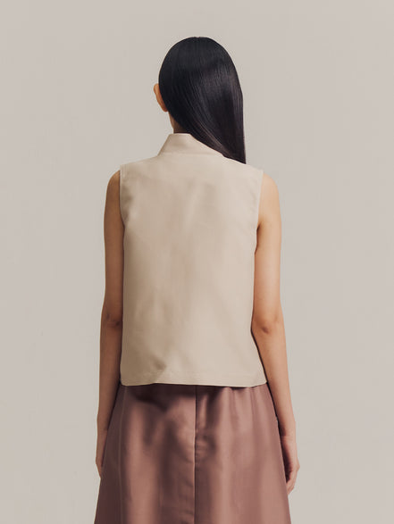 Aru Top in Bone