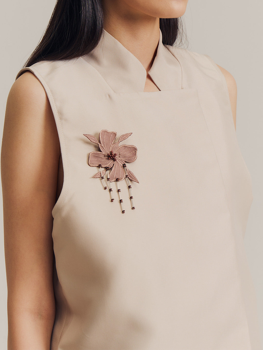 Aru Top in Bone